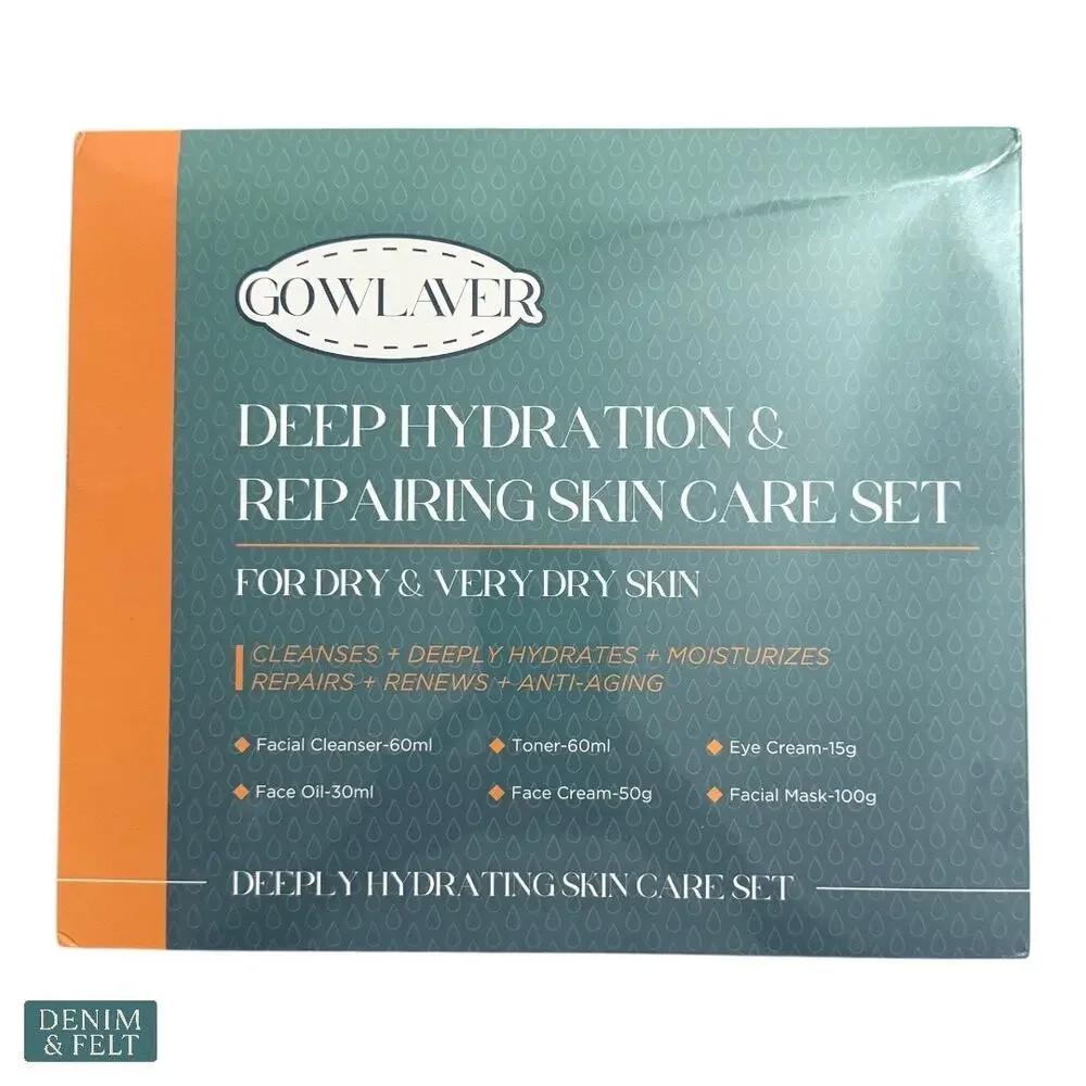 NEW Gowlaver Deep Hydration Repairing Skin Care Set | 6-Piece Kit | Gift Travel‎